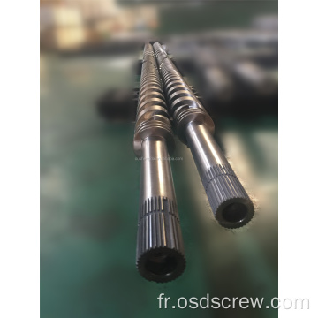 Double vis parallèle pour tuyau Rollepaal-Inavex T75-28 extrudeuses en plastique (profil de tuyaux PVC, UPVC) machine KMD90/26 husillo tornill